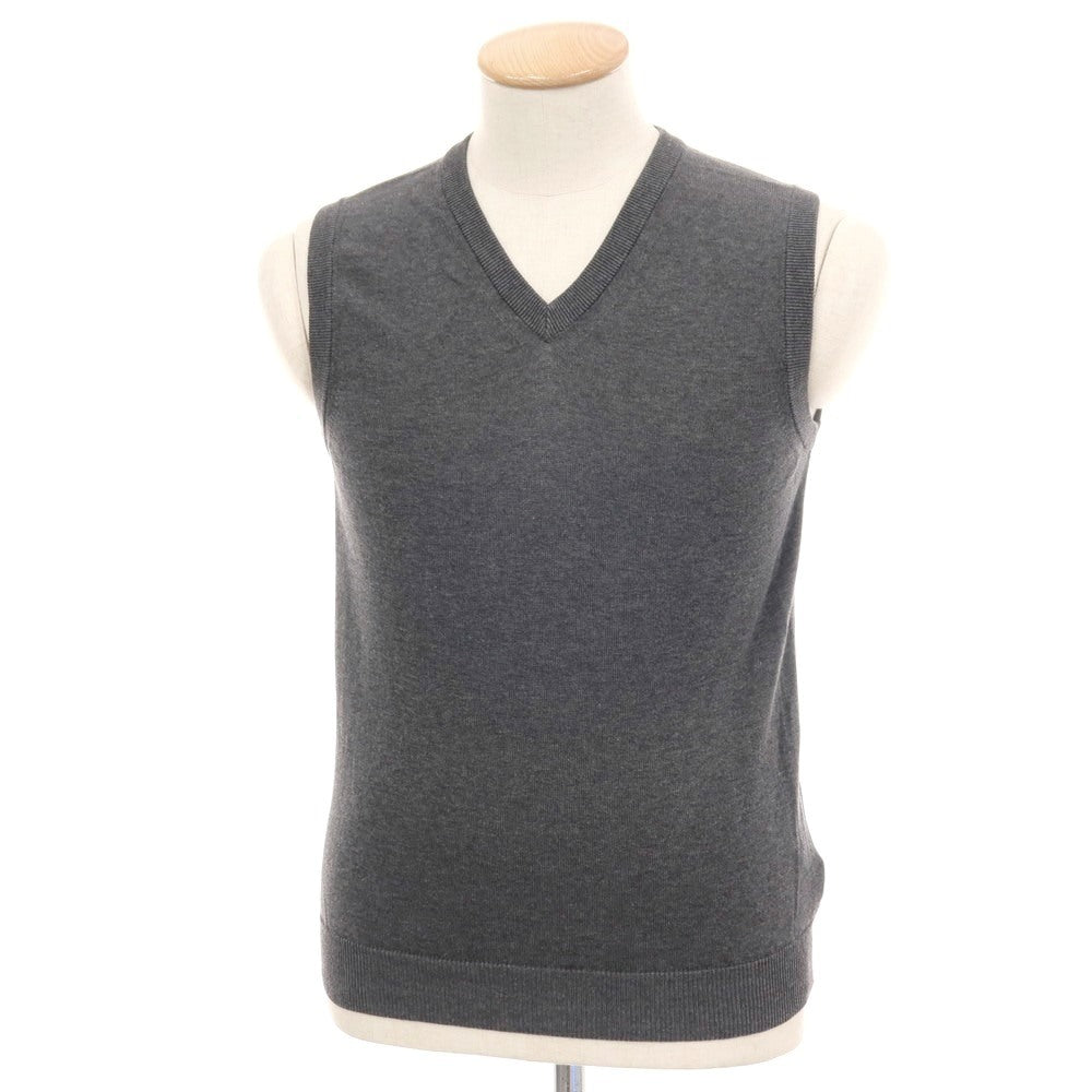 【中古】ザノーネ ZANONE ハイゲージ コットン Vネック ニットベスト グレー【サイズ44】【 状態ランクB 】【 メンズ 】
