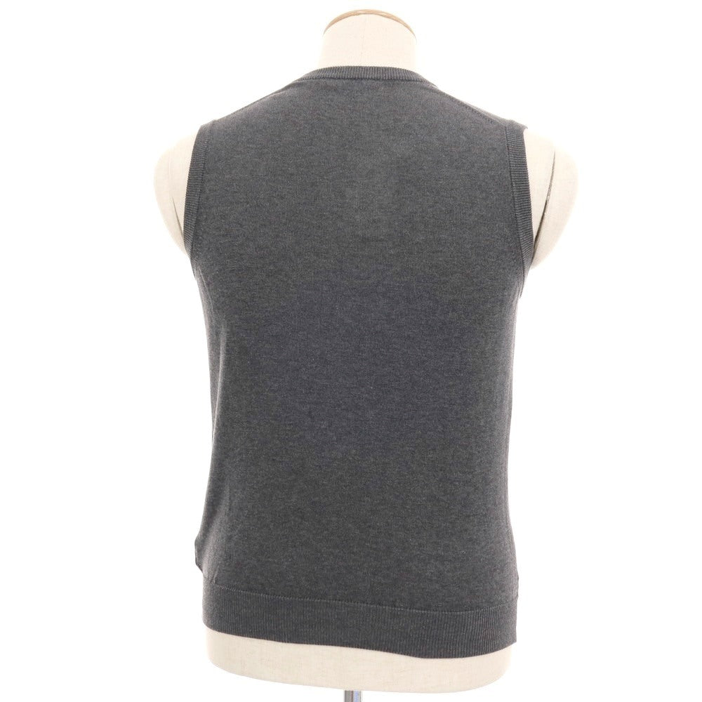 【中古】ザノーネ ZANONE ハイゲージ コットン Vネック ニットベスト グレー【サイズ44】【 状態ランクB 】【 メンズ 】