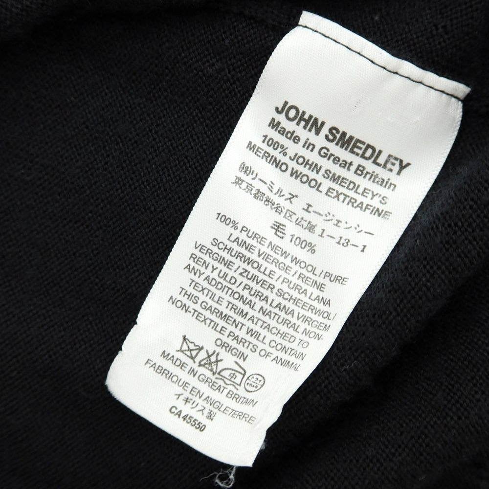 【中古】ジョンスメドレー JOHN SMEDLEY ハイゲージ ウール ダブルジップ スタンドカラー カーディガン ブラック【 S 】【 状態ランクB 】【 メンズ 】