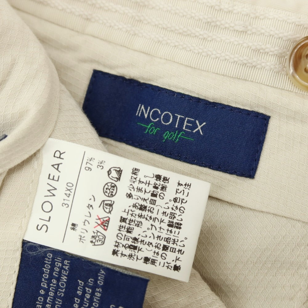 【中古】インコテックス INCOTEX for golf ストレッチ コットン カジュアルスラックスパンツ ライトベージュ【サイズ44】【 状態ランクB 】【 メンズ 】