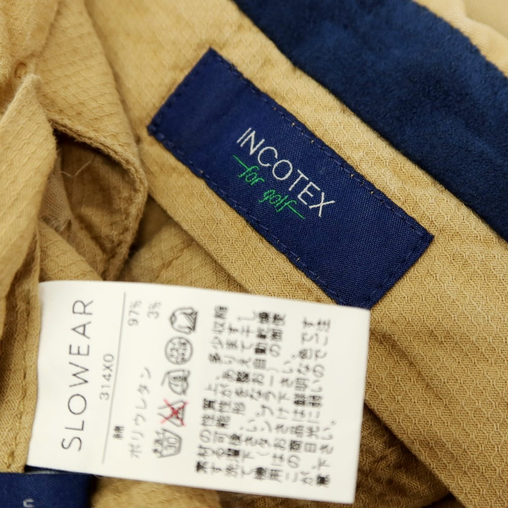【中古】インコテックス INCOTEX for golf ストレッチ コットン カジュアルスラックスパンツ ベージュ【サイズ44】【 状態ランクB 】【 メンズ 】