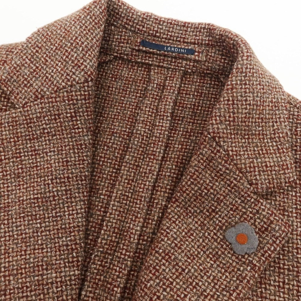 【中古】ラルディーニ LARDINI ウールポリエステルコットン 3B テーラードジャケット ブラウン【 48 】【 状態ランクA 】【 メンズ 】