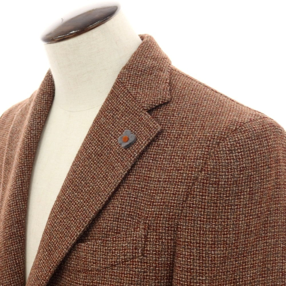 【中古】ラルディーニ LARDINI ウールポリエステルコットン 3B テーラードジャケット ブラウン【 50 】【 状態ランクA 】【 メンズ 】