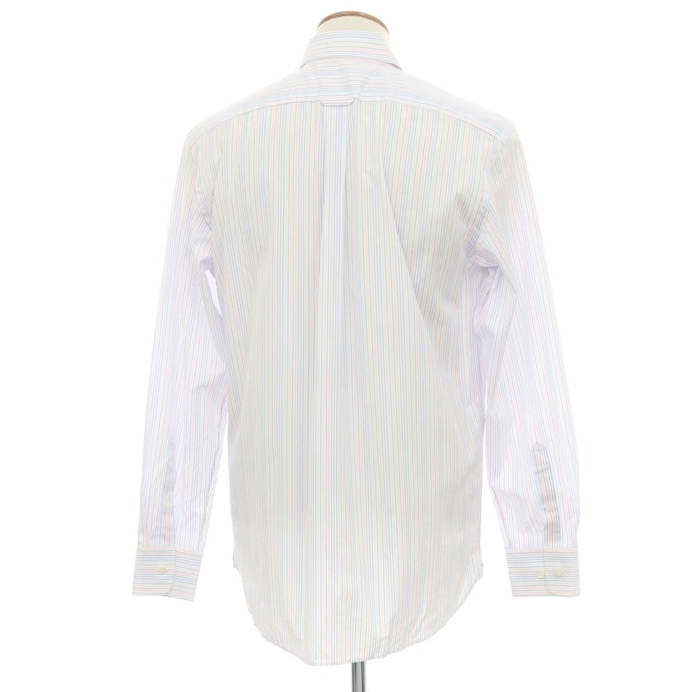 【中古】ファッソナブル Faconnable CLUB コットン ストライプ ボタンダウン カジュアルシャツ ホワイトxブルー【 40 】【 状態ランクA 】【 メンズ 】