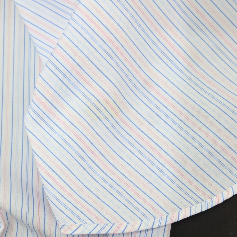 【中古】ファッソナブル Faconnable CLUB コットン ストライプ ボタンダウン カジュアルシャツ ホワイトxブルー【 40 】【 状態ランクA 】【 メンズ 】