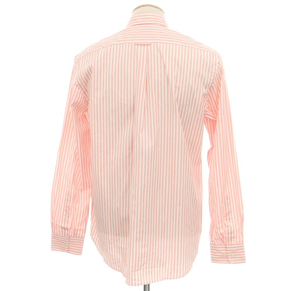 【中古】ファッソナブル Faconnable CLUB コットン ストライプ ボタンダウン カジュアルシャツ サーモンピンクxホワイト【 S 】【 状態ランクA 】【 メンズ 】
