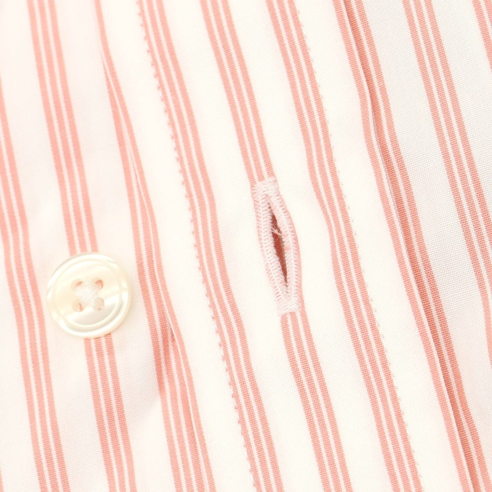 【中古】ファッソナブル Faconnable CLUB コットン ストライプ ボタンダウン カジュアルシャツ サーモンピンクxホワイト【 S 】【 状態ランクA 】【 メンズ 】