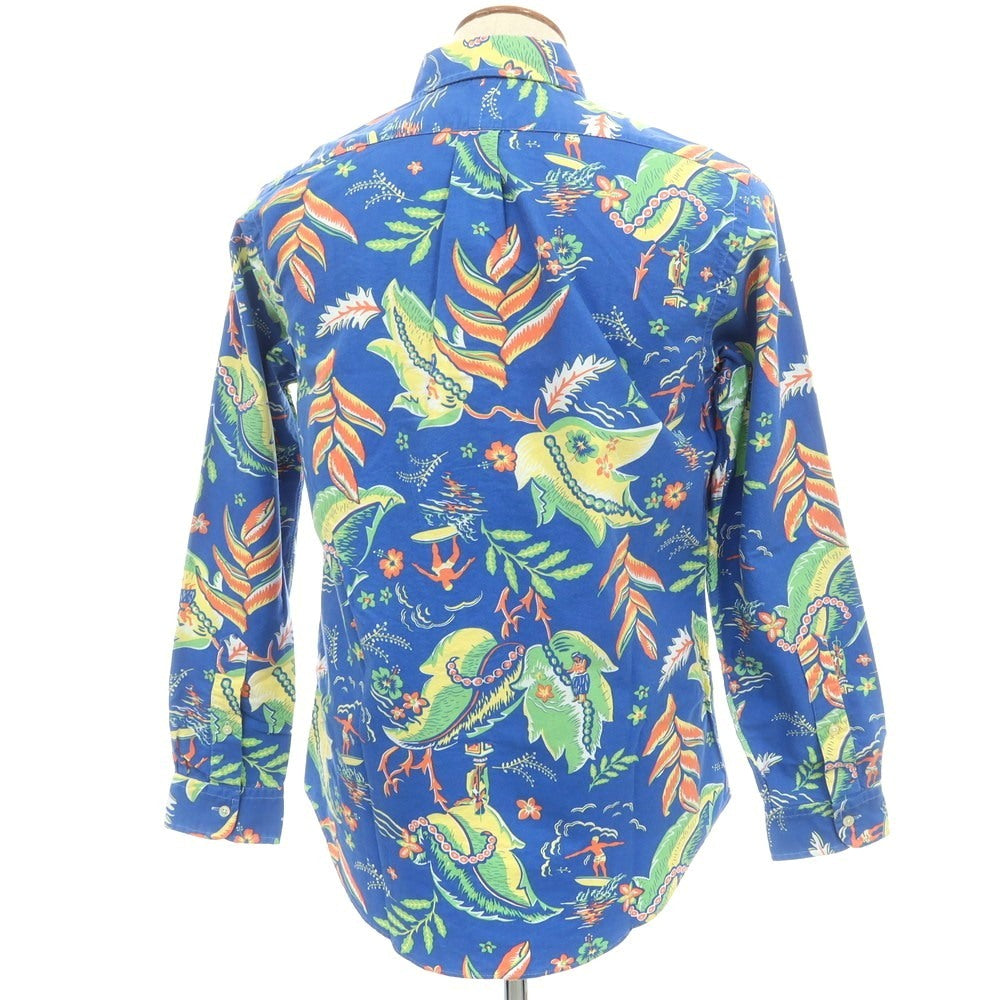 【中古】【未使用】ラルフローレン RALPH LAUREN コットン アロハ柄 ボタンダウン カジュアルシャツ ブルーxマルチカラー【 M 】【 状態ランクS 】【 メンズ 】