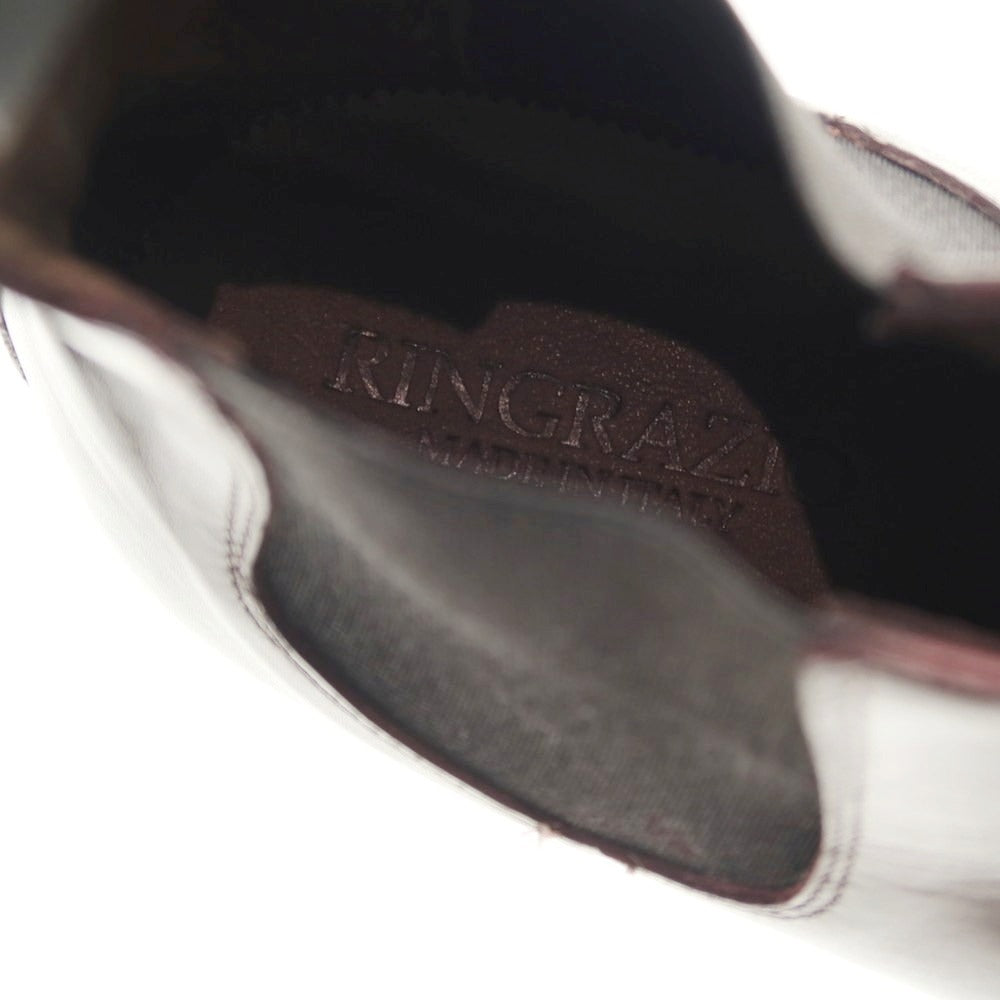 【中古】リングラツィオ RINGRAZIO レザー サイドゴアブーツ アンティークパープル系【 8 】【 状態ランクA 】【 メンズ 】