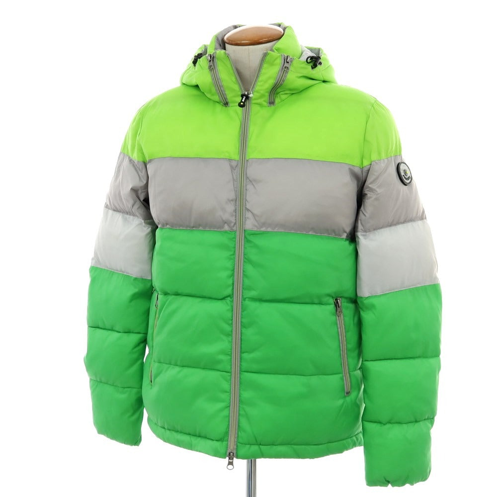 【中古】ショックリー shockly ナイロン ダブルジップ フーデッド 中綿ブルゾン グリーンxグレー【 M 】【 状態ランクB 】【 メンズ 】