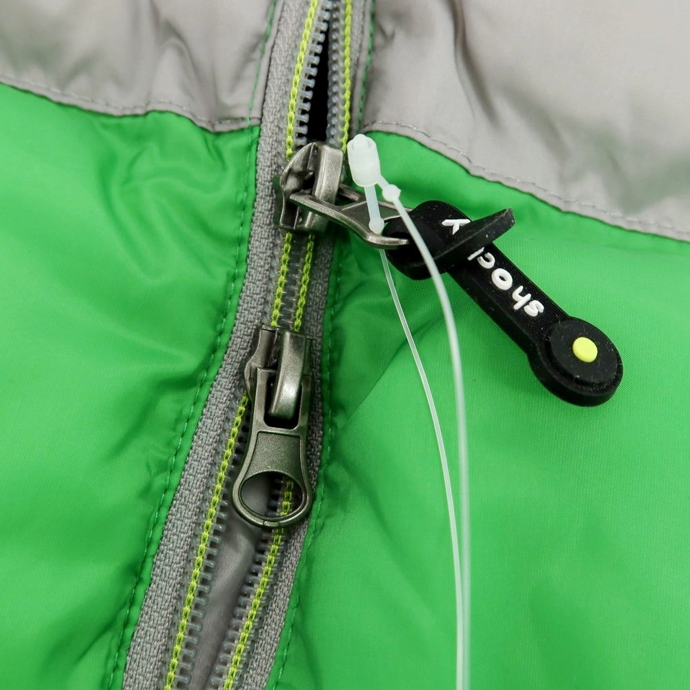 【中古】ショックリー shockly ナイロン ダブルジップ フーデッド 中綿ブルゾン グリーンxグレー【 M 】【 状態ランクB 】【 メンズ 】