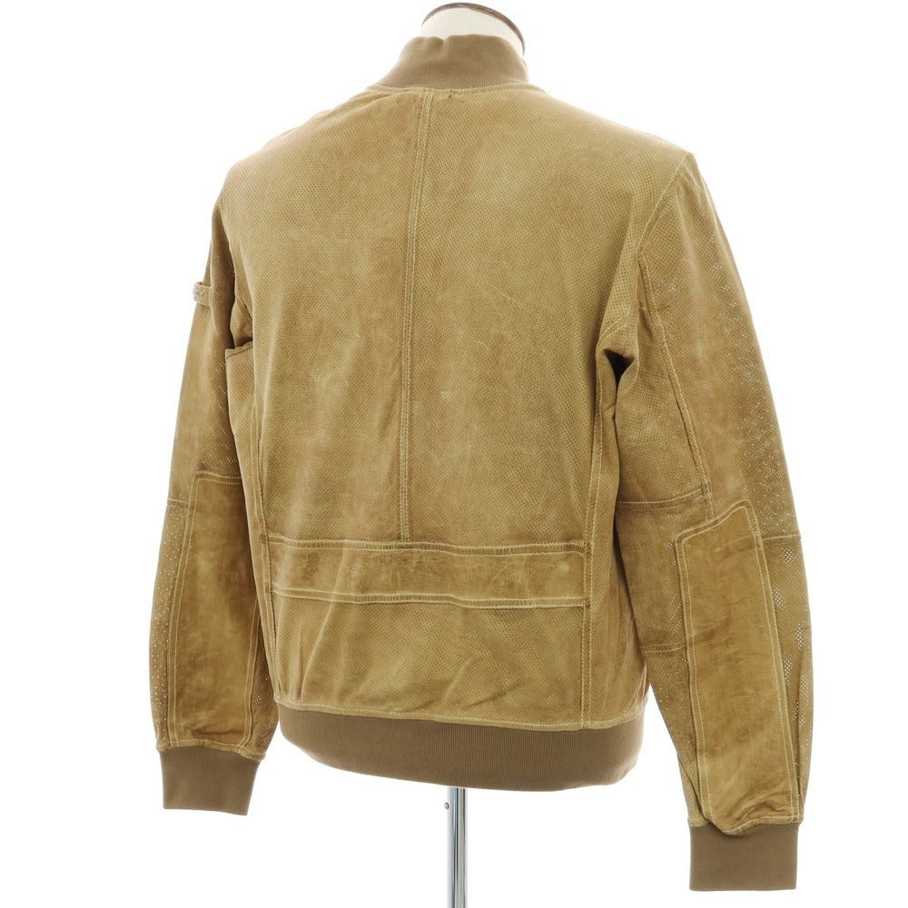 【中古】ピューテリー PEUTEREY MUSK パンチングレザー ブルゾン ベージュ【 XL 】【 状態ランクC 】【 メンズ 】