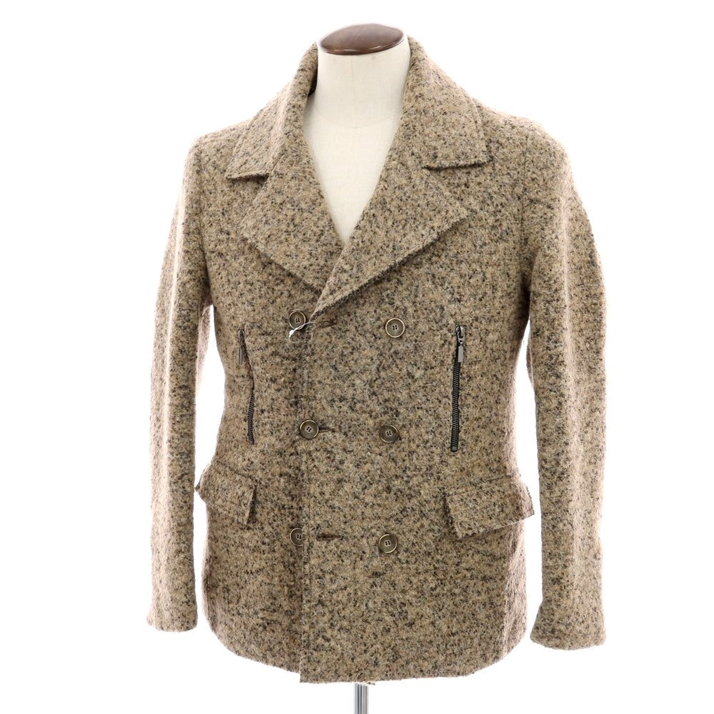 【中古】オフィチーナ トレンタ セイ OFFICINA36 ポリエステルウール ピーコート ベージュ【 50 】【 状態ランクB 】【 メンズ 】