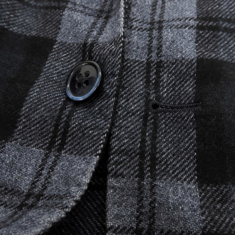 【中古】エルビーエム1911 L.B.M.1911 ウールポリエステルナイロン チェック 2B テーラードジャケット ブラックxグレー【 50 】【 状態ランクC 】【 メンズ 】