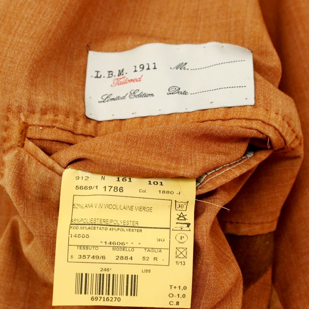 【中古】エルビーエム1911 L.B.M.1911 ウールポリエステル テーラードジャケット オレンジブラウン【サイズ52】【 状態ランクC 】【 メンズ 】