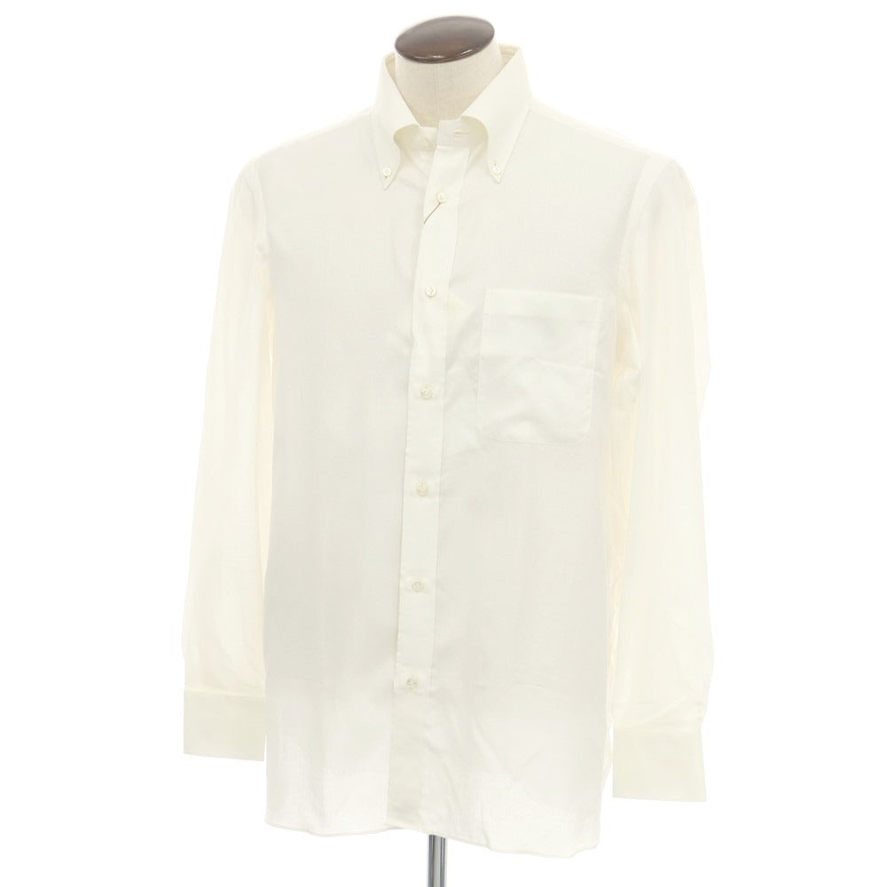 【中古】ルイジ ボレッリ Luigi Borrelli コットン ボタンダウン ドレスシャツ オフホワイト【 42 】【 状態ランクA 】【 メンズ 】