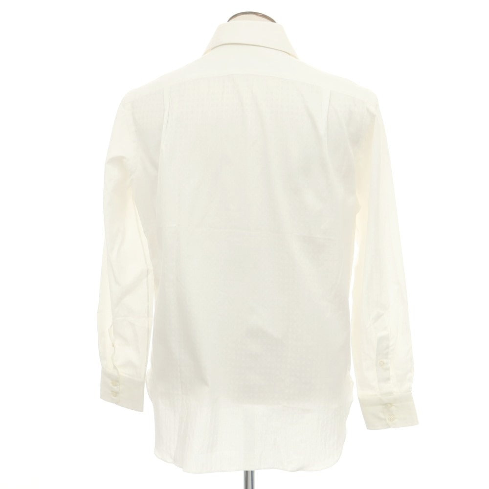 【中古】ルイジ ボレッリ Luigi Borrelli ジャカードコットン セミワイドカラー ドレスシャツ ホワイト【 42 】【 状態ランクA 】【 メンズ 】