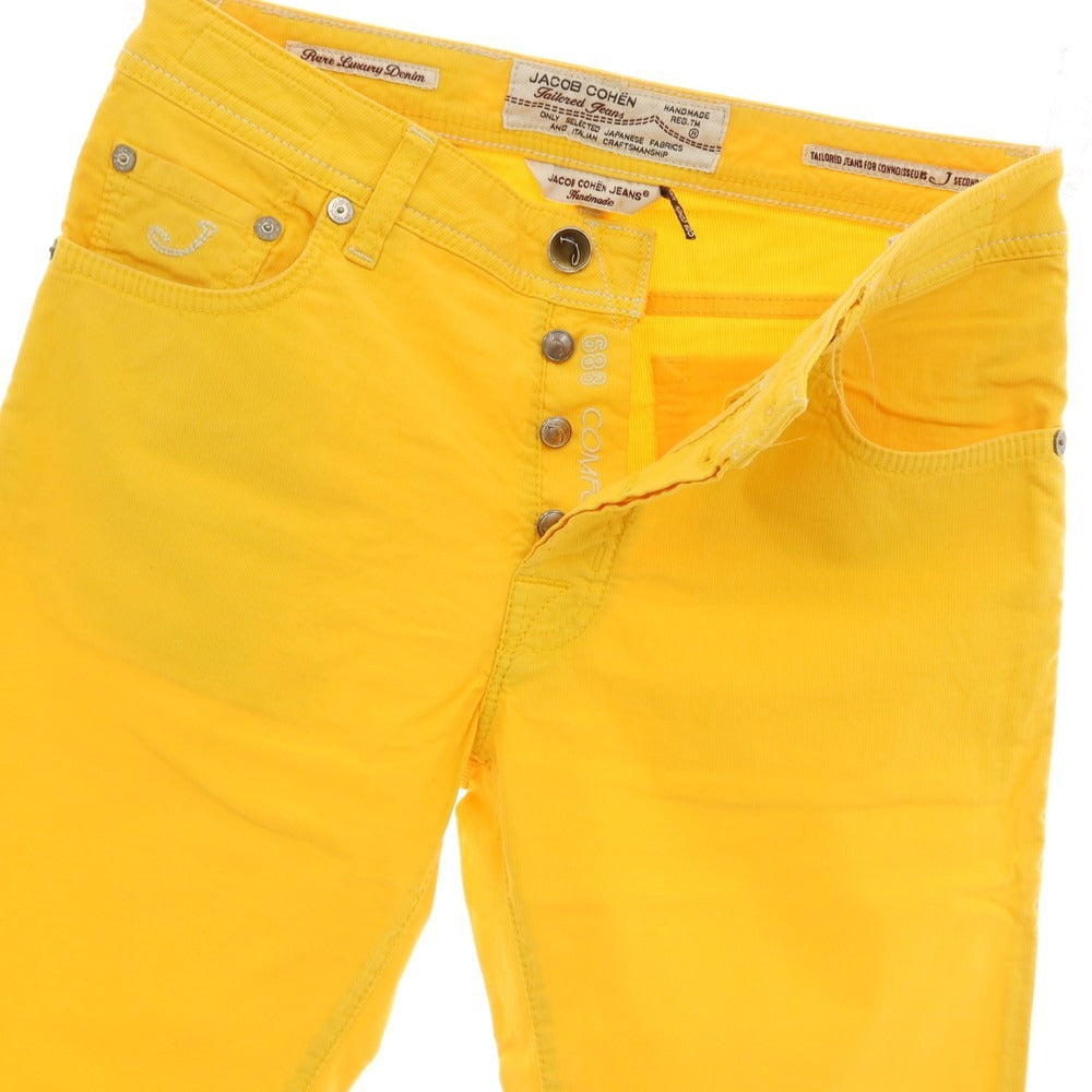 【中古】ヤコブコーエン JACOB COHEN J688 ストレッチ コットン 5ポケットパンツ イエロー【サイズ33】【 状態ランクB 】【 メンズ 】