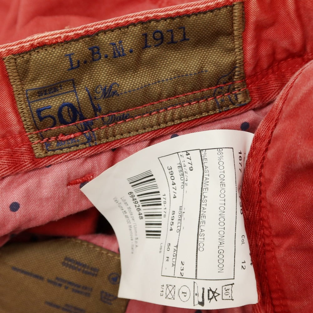 【中古】エルビーエム1911 L.B.M.1911 ストレッチ コットン カジュアルスラックスパンツ レッド【サイズ50】【 状態ランクC 】【 メンズ 】