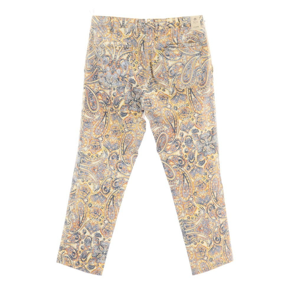 【中古】アイコン ICON GARAGE ストレッチ コットン ペイズリー プリント カジュアルスラックスパンツ マルチカラー【サイズ50】【 状態ランクC 】【 メンズ 】