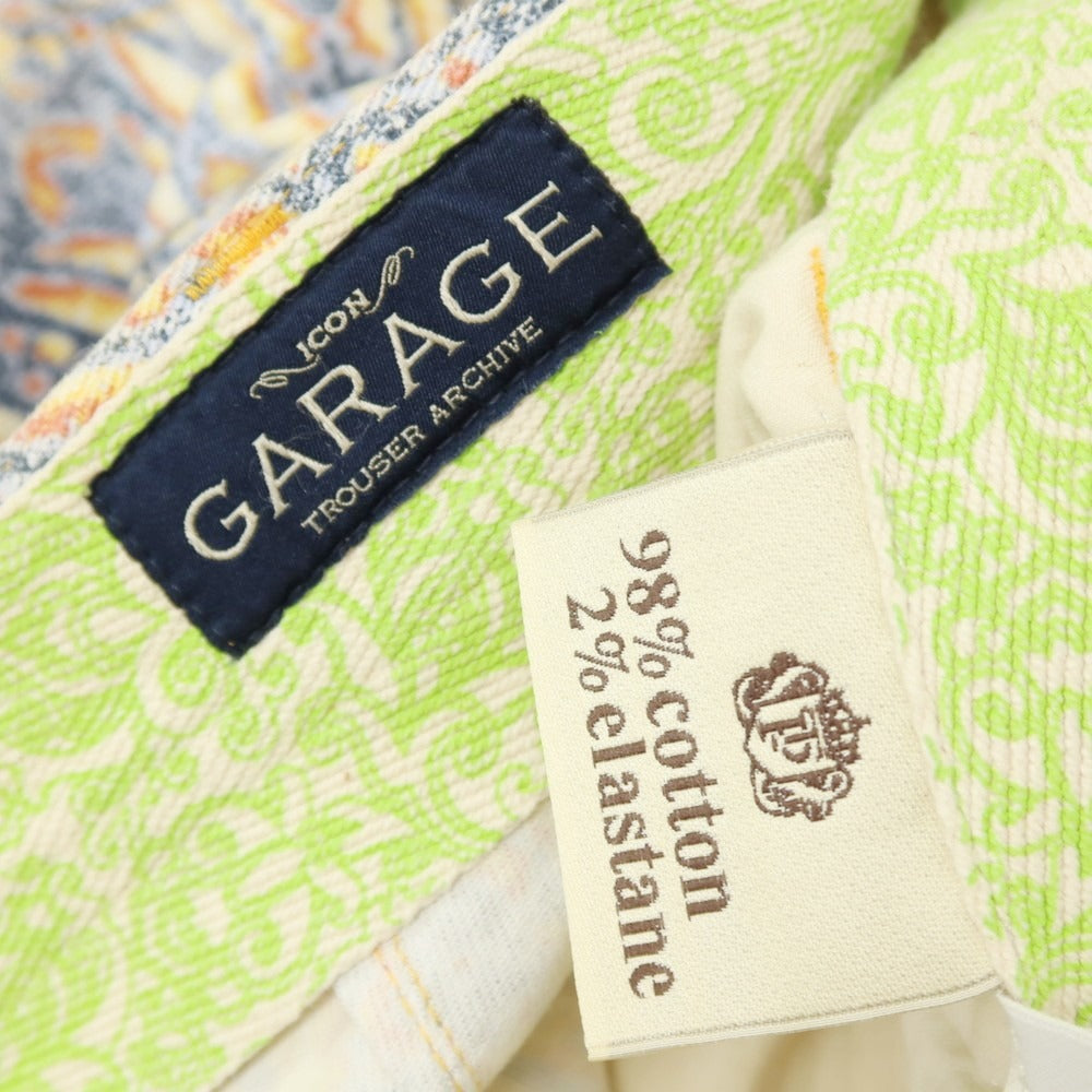 【中古】アイコン ICON GARAGE ストレッチ コットン ペイズリー プリント カジュアルスラックスパンツ マルチカラー【サイズ50】【 状態ランクC 】【 メンズ 】