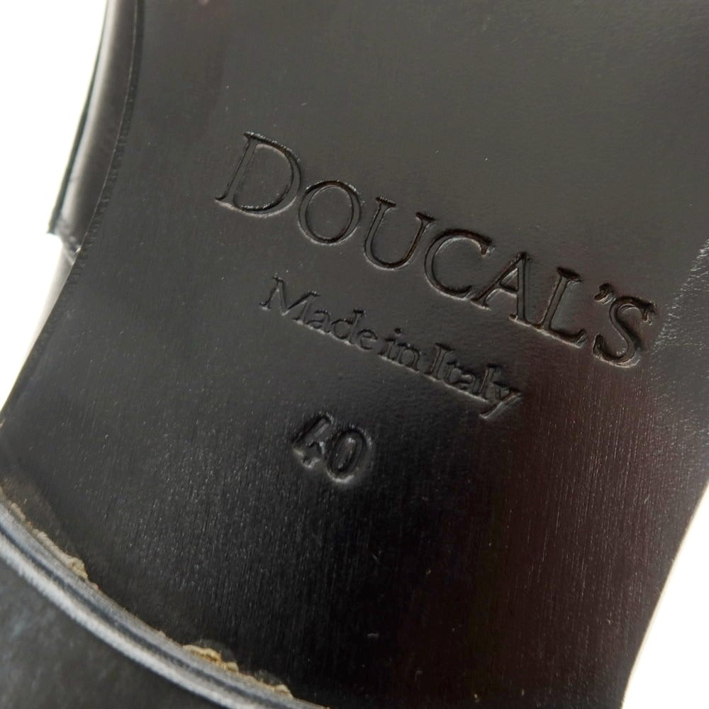 【中古】【未使用】デュカルス DOUCALS コインローファー ブラック【 40 】【 状態ランクS 】【 メンズ 】