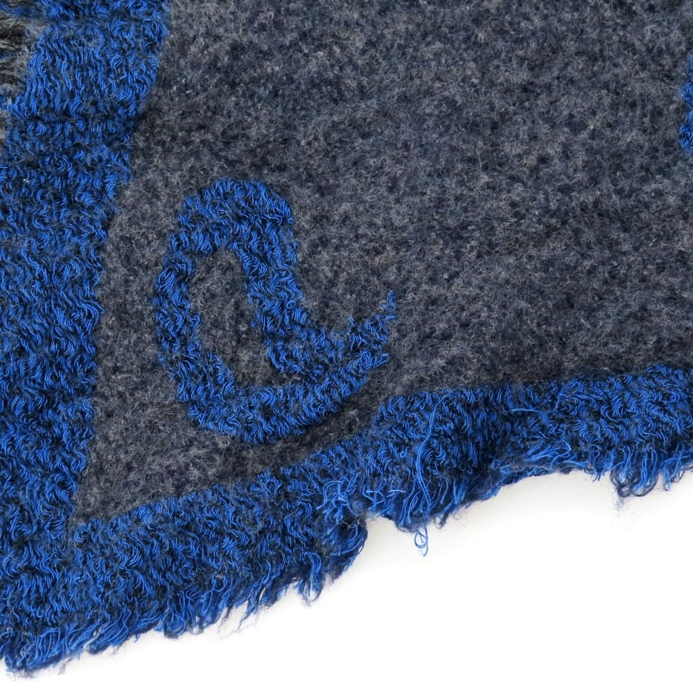 【中古】ロダ RODA レーヨンウール ストール ダークグレーxブルー【 状態ランクC 】【 メンズ 】