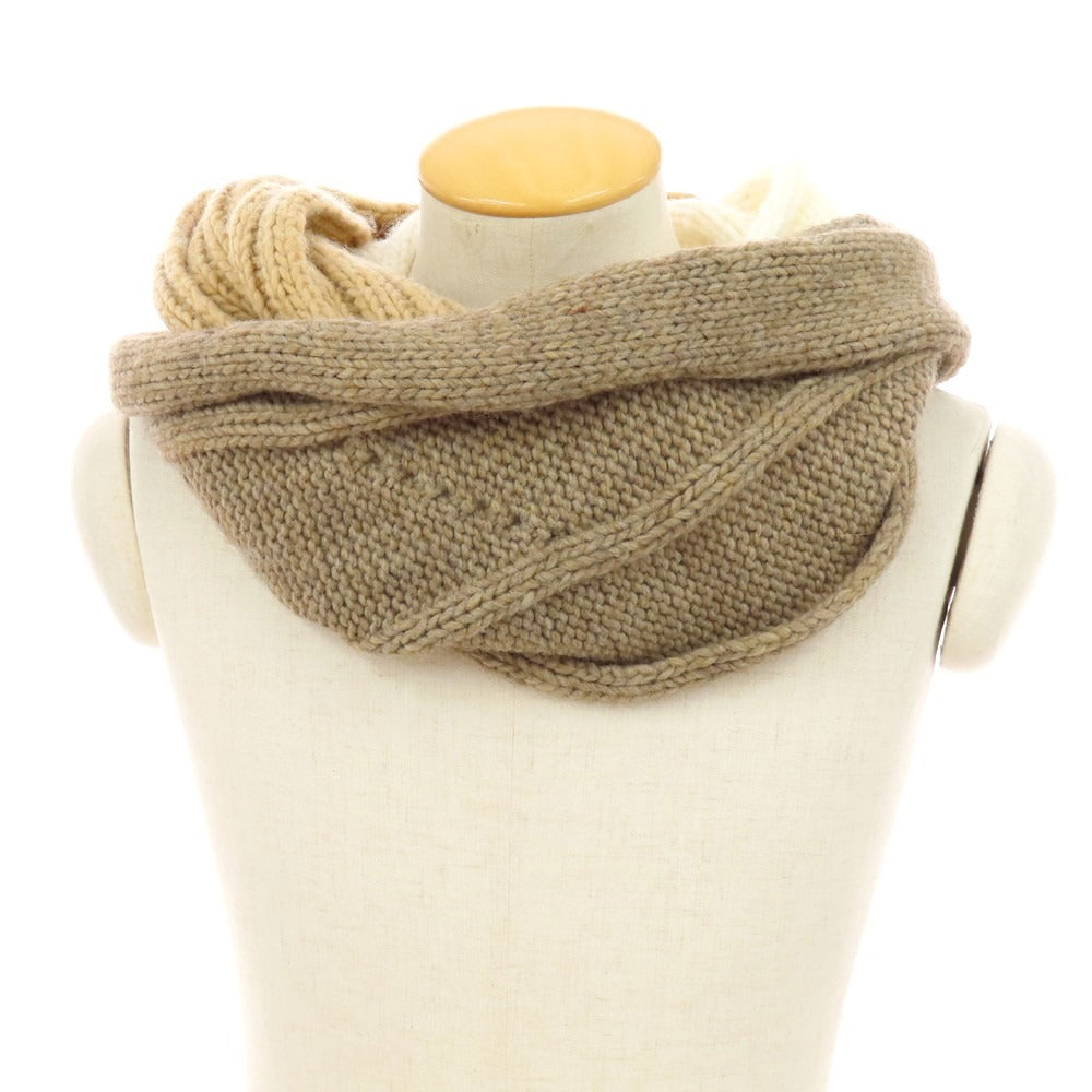 【中古】オフィチーナ トレンタ セイ OFFICINA36 ウールアクリル スヌード ブラウンxベージュ【 状態ランクC 】【 メンズ 】