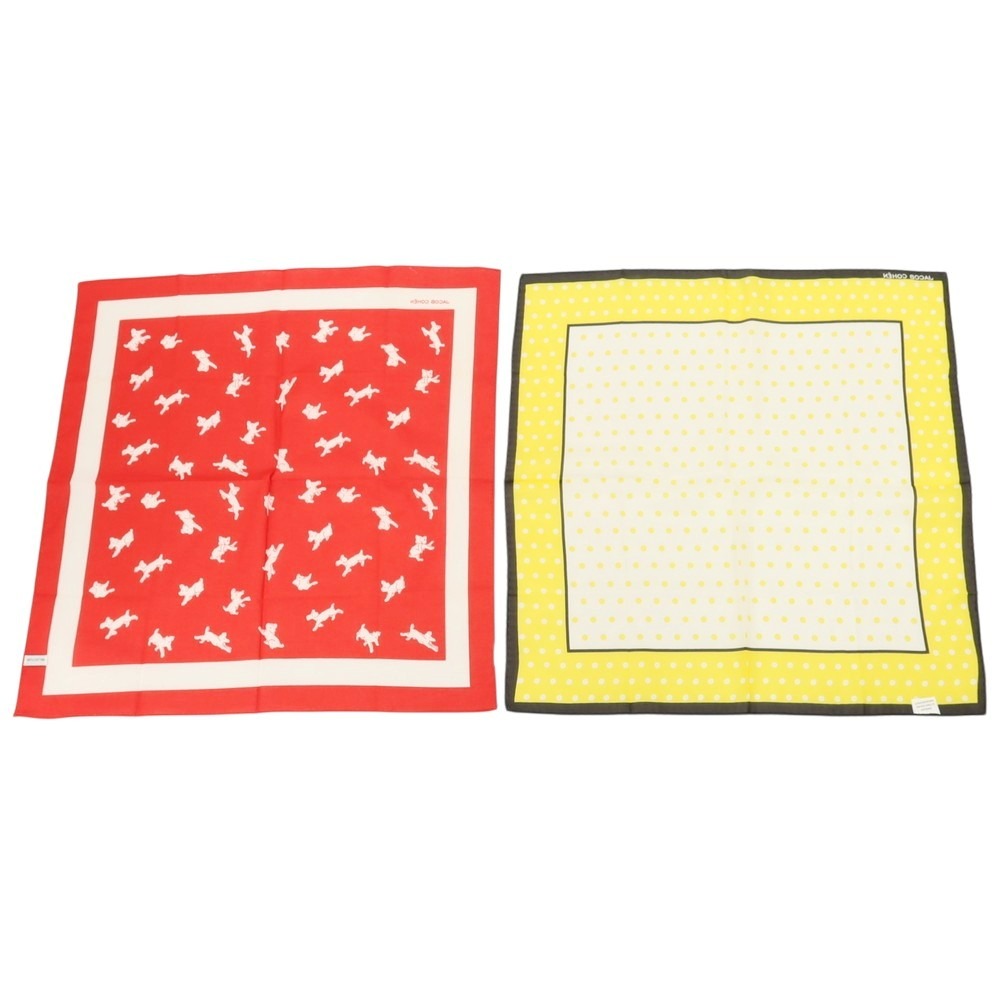 【中古】ヤコブコーエン JACOB COHEN コットン×シルク ポケットチーフ 4枚セット マルチカラー【 状態ランクC 】【 メンズ 】