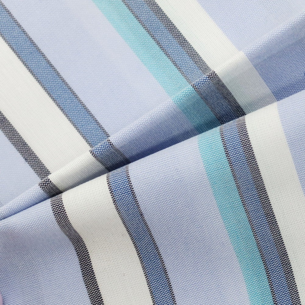 【中古】フランコバッシ FRANCO BASSI シルクコットン ストライプ ポケットチーフ ライトブルー【 状態ランクB 】【 メンズ 】