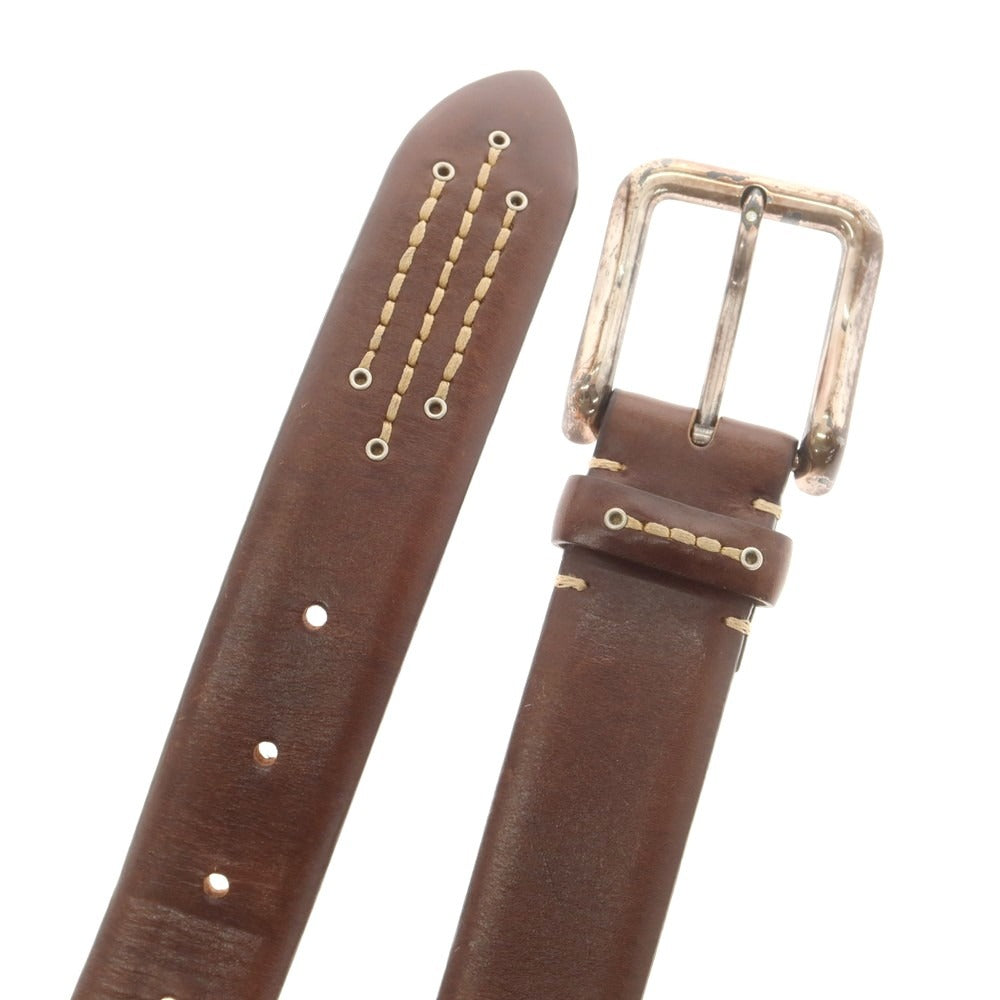 【中古】パオロ ヴィターレ PAOLO VITALE レザー ベルト ブラウン【 100/115 】【 状態ランクB 】【 メンズ 】