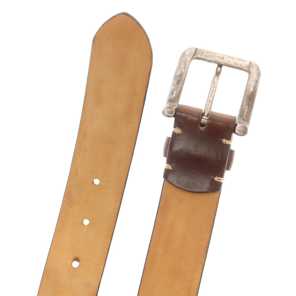 【中古】パオロ ヴィターレ PAOLO VITALE レザー ベルト ブラウン【 100/115 】【 状態ランクB 】【 メンズ 】
