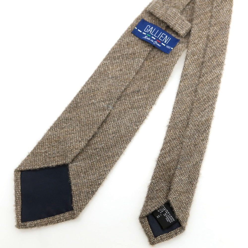 【中古】ガリエニ GALLIENI ウールシルク 無地ネクタイ アッシュブラウン系【 状態ランクB 】【 メンズ 】
