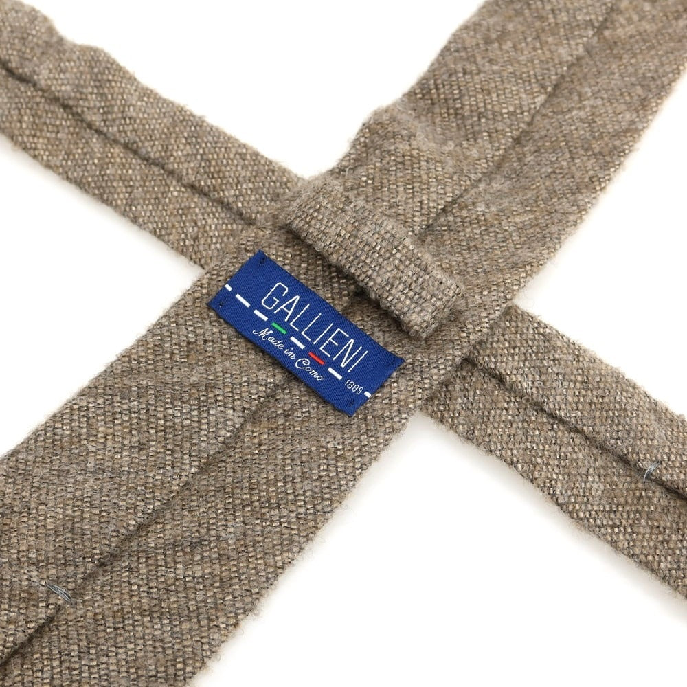 【中古】ガリエニ GALLIENI ウールシルク 無地ネクタイ アッシュブラウン系【 状態ランクB 】【 メンズ 】
