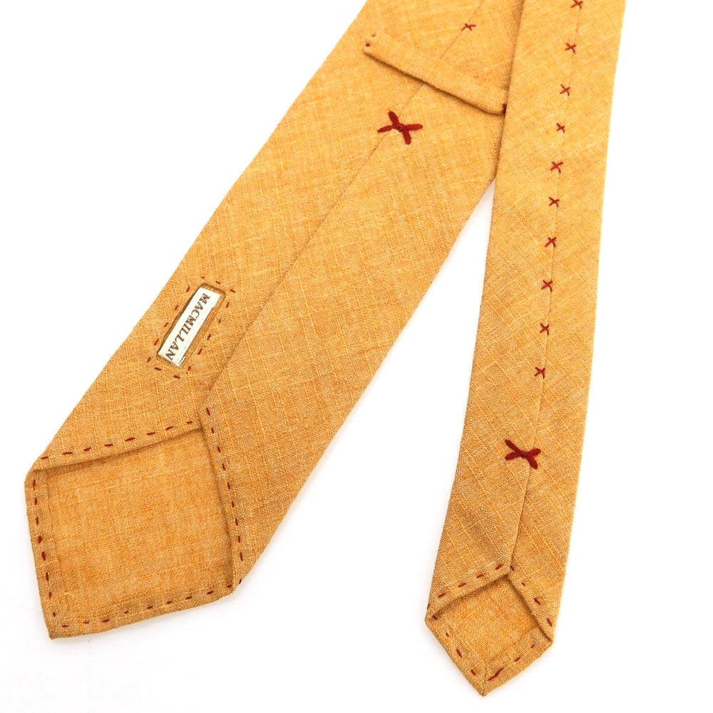 【中古】マクミラン MACMILLAN リネン系 無地ネクタイ オレンジ【 状態ランクB 】【 メンズ 】