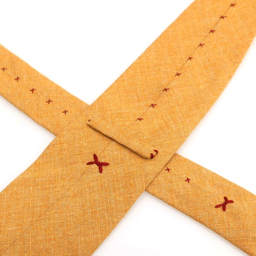 【中古】マクミラン MACMILLAN リネン系 無地ネクタイ オレンジ【 状態ランクB 】【 メンズ 】