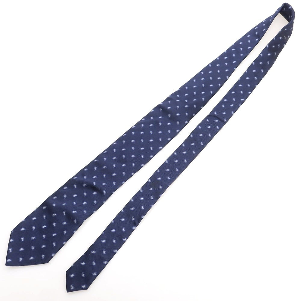 【中古】パオロ アルビザッティ PAOLO ALBIZZATI シルク ペイズリー 小紋柄ネクタイ ネイビー【 状態ランクC 】【 メンズ 】