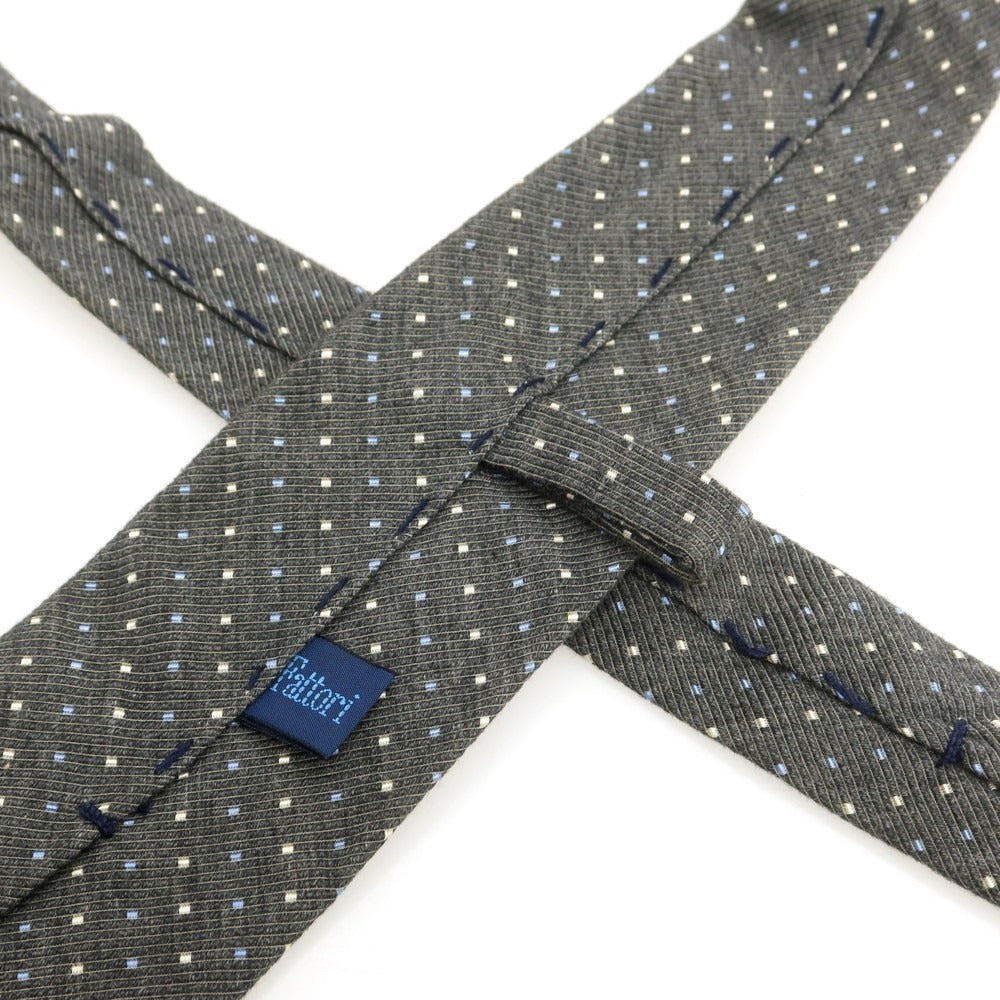 【中古】ファットーリ Fattori コットンシルク ドット柄ネクタイ グレー【 状態ランクB 】【 メンズ 】