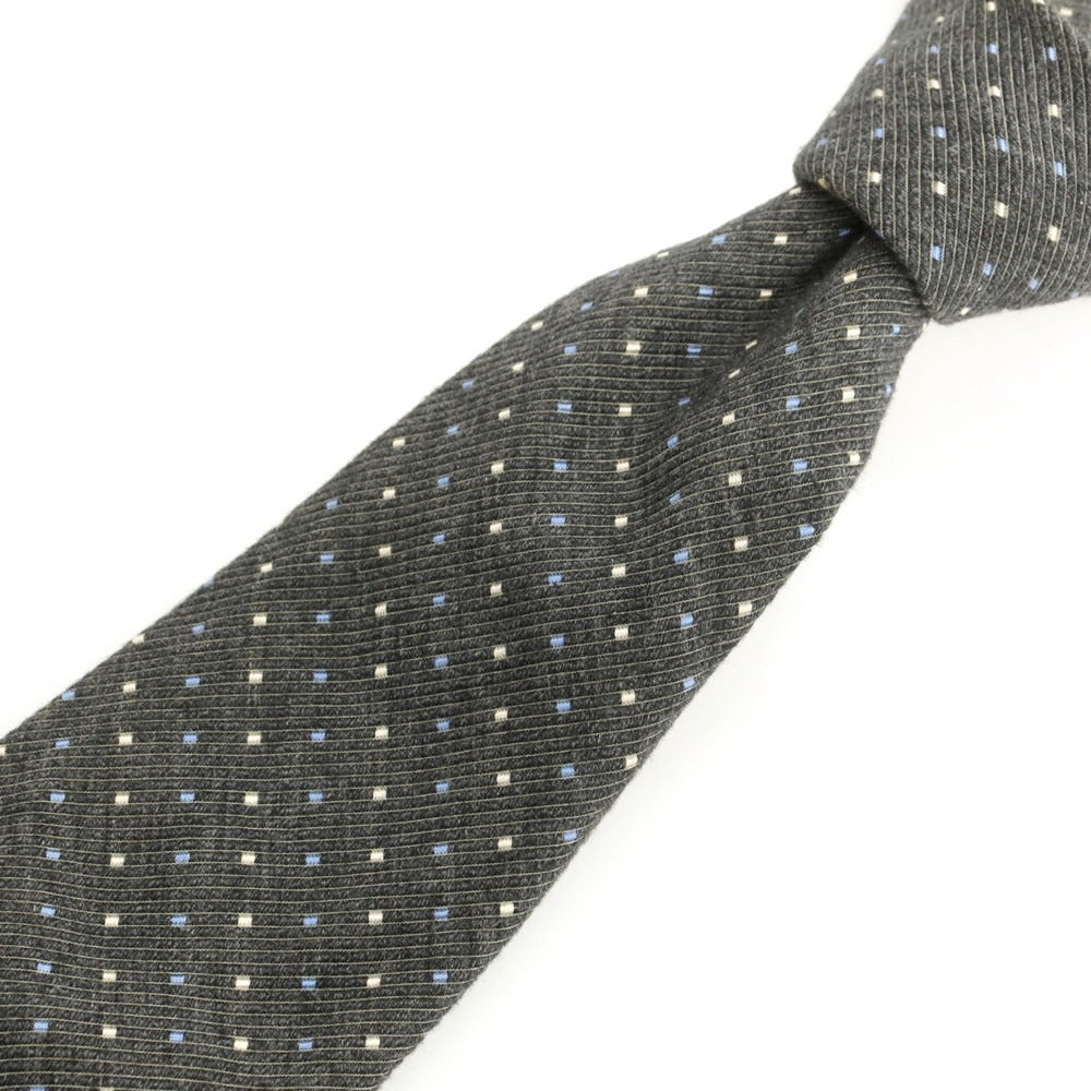 【中古】ファットーリ Fattori コットンシルク ドット柄ネクタイ グレー【 状態ランクB 】【 メンズ 】