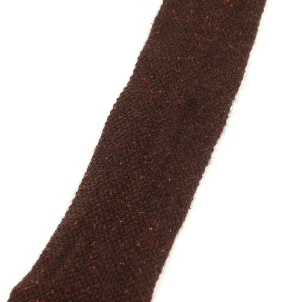【中古】トラサルディ TRUSSARDI シルク系 剣先型 ニットタイ ネクタイ ブラウン【 状態ランクB 】【 メンズ 】
