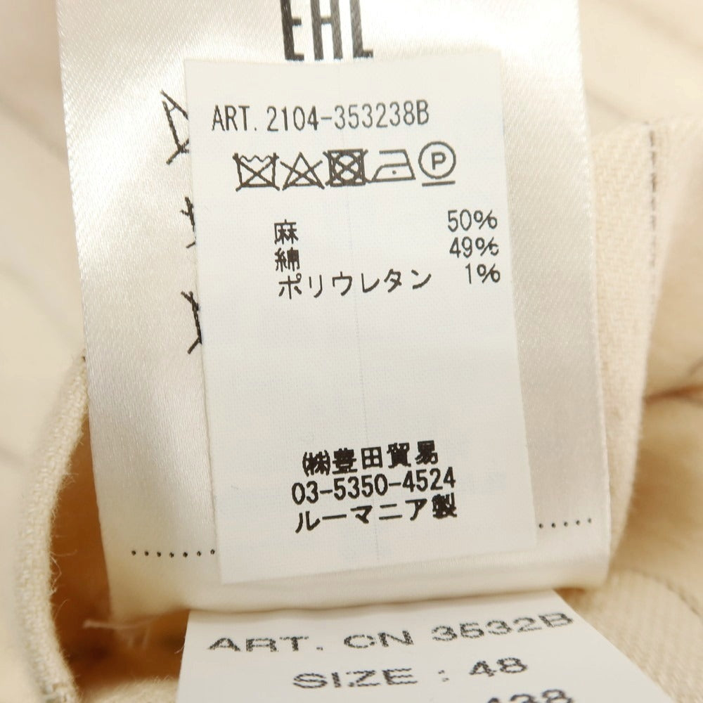 【中古】チルコロ1901 CIRCOLO 1901 リネンコットン ストライプ カジュアルジャケット クリーム【サイズ48】【 状態ランクB 】【 メンズ 】