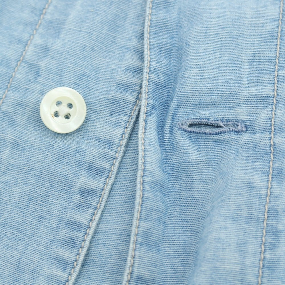 【中古】バグッタ Bagutta SHACKET シャンブレーコットン シャツブルゾン ライトブルー【 S 】【 状態ランクB 】【 メンズ 】