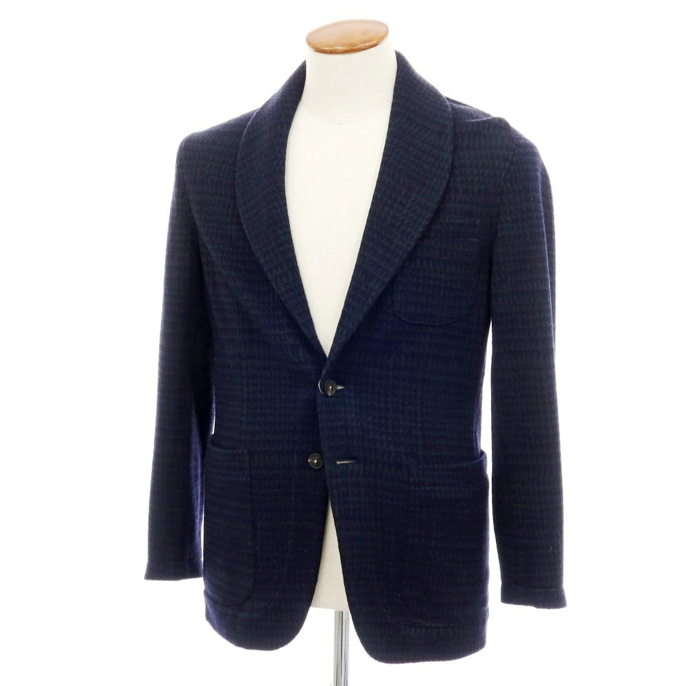 【中古】ザ ジジ THE GIGI コットンウールジャージー カジュアルジャケット ネイビーxグリーン【サイズ46】【 状態ランクB 】【 メンズ 】