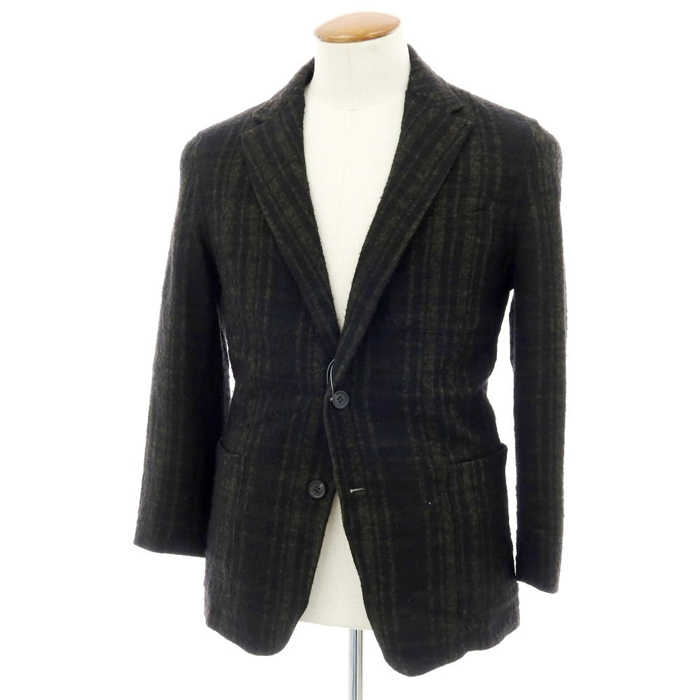 【中古】アルテア Altea COPPER ウール混レーヨンナイロン チェック 2B カジュアルジャケット オリーブxブラック【 M 】【 状態ランクC 】【 メンズ 】