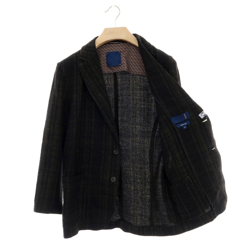 【中古】アルテア Altea COPPER ウール混レーヨンナイロン チェック 2B カジュアルジャケット オリーブxブラック【 M 】【 状態ランクC 】【 メンズ 】