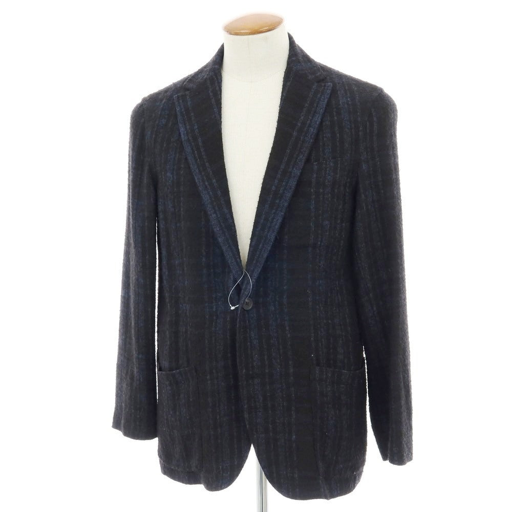 【中古】アルテア Altea COPPER ウール混レーヨンナイロン チェック 2B カジュアルジャケット ブラックxネイビー【 L 】【 状態ランクC 】【 メンズ 】