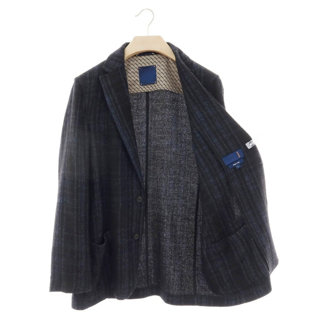 【中古】アルテア Altea COPPER ウール混レーヨンナイロン チェック 2B カジュアルジャケット ブラックxネイビー【 L 】【 状態ランクC 】【 メンズ 】