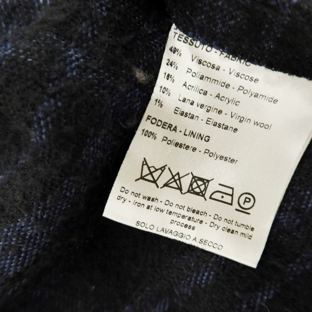 【中古】アルテア Altea COPPER ウール混レーヨンナイロン チェック 2B カジュアルジャケット ブラックxネイビー【 L 】【 状態ランクC 】【 メンズ 】