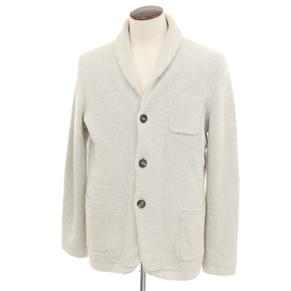 【中古】ブルネロクチネリ Brunello Cucinelli コットン ショールカラー カーディガン ライトグレー【サイズ52】【 状態ランクC 】【 メンズ 】