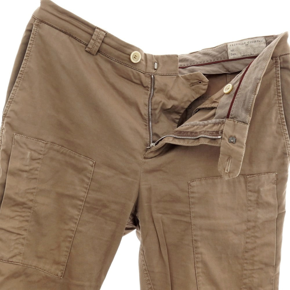 【中古】ブルネロクチネリ Brunello Cucinelli ストレッチ コットン カジュアルスラックスパンツ ブラウン【サイズ50】【 状態ランクC 】【 メンズ 】
